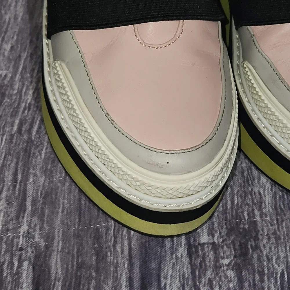 Shellys London Platform Slip On Sneakers Shoes Pastel Pink Color Block